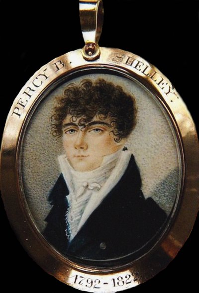 Portret poety Percy Bysshe Shelley 1792-1822, ok. 1825 autorstwa Unbekannt