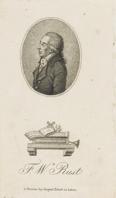 Portret skrzypka i kompozytora Friedricha Wilhelma Rusta 1739-1796 , ok. 1930 r. 1800. autorstwa Unbekannt