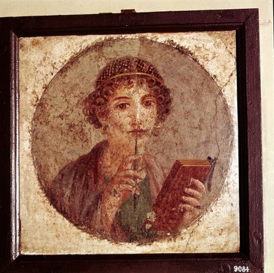Portret Safony, Pompeje, Włochy autorstwa Unbekannt
