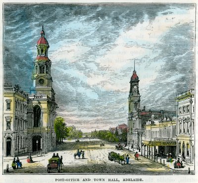 Urząd Pocztowy i Ratusz, Adelajda, Australia Południowa, Australia, c1880 autorstwa Unbekannt
