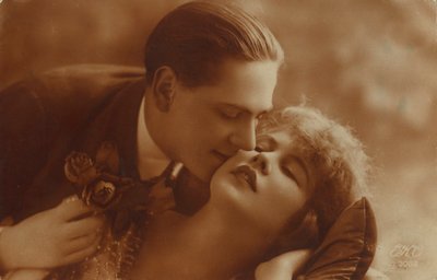 Pocztówka romantycznej pary vintage, w sepii autorstwa Unbekannt