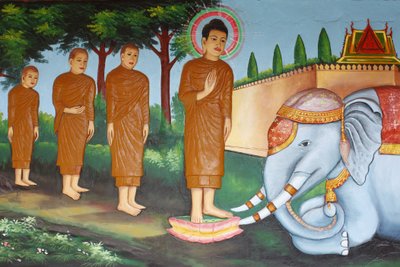 Klasztor Preah Prom RathŻycie BuddyDziki słoń oswojony przez miłującą dobroć, Siem Reap, Kambodża autorstwa Unbekannt
