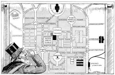 Prezydent Kruger patrzący na plan Nowej Pretorii, 1900 autorstwa Unbekannt