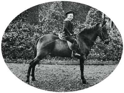 Książę Albert Windsor w wieku sześciu lat, siedzący na koniu, 1902 autorstwa Unbekannt