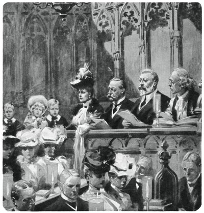 Książę Albert na nabożeństwie dziękczynnym w opactwie za bezpieczny powrót rodziców z Indii, 1906 1937 autorstwa Unbekannt