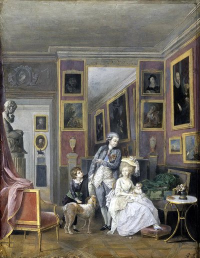 Książę Aleksander Siergiejewicz Stroganow z żoną Jekateriną Pietrowną i dziećmi, ok. 1778 autorstwa Unbekannt