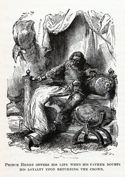 Książę Henryk ofiarowuje swoje życie, gdy jego ojciec wątpi w jego lojalność po zwrocie korony, 1882 autorstwa Unbekannt
