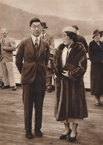Książę i księżniczka Chichibu przybywają na Queen Mary, 12 kwietnia 1937 r. autorstwa Unbekannt