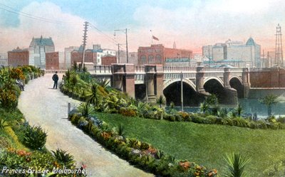 Princes Bridge, Melbourne, Australia, 1912 r autorstwa Unbekannt