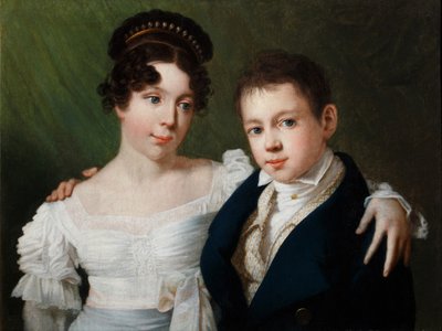 Księżniczka Prus Aleksandryna 1803-1892 i Książę Prus Albert 1809-1872, lata 1810 autorstwa Unbekannt