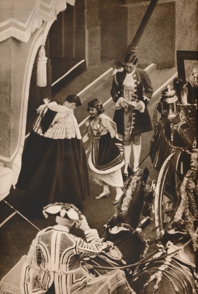 Księżniczka Elżbieta przybywająca na koronację rodziców, 1937 autorstwa Unbekannt