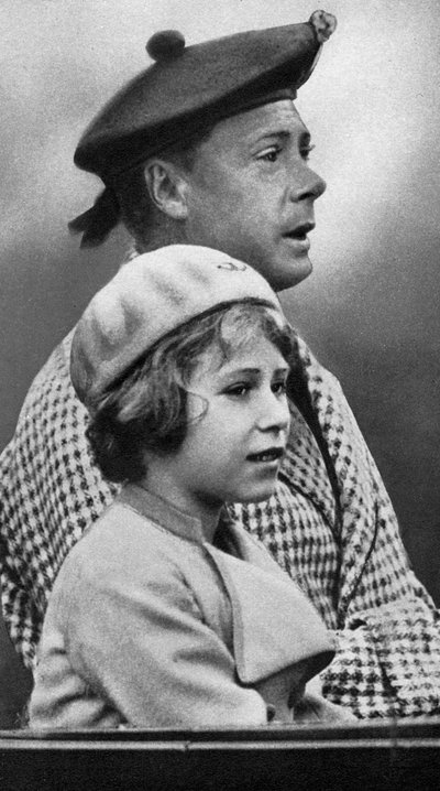 Księżniczka Elżbieta ze swoim wujem Dawidem, ok. 1936 autorstwa Unbekannt