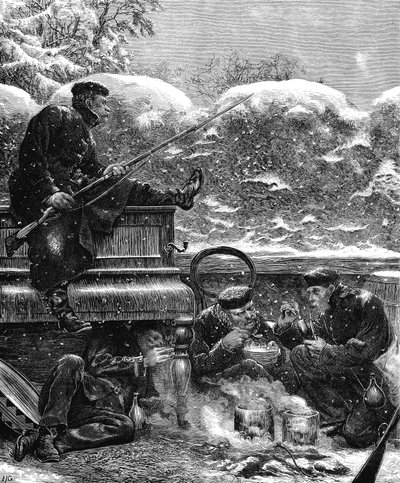 Wojska pruskie podczas oblężenia Paryża, wojna francusko-pruska, grudzień 1870 autorstwa Unbekannt