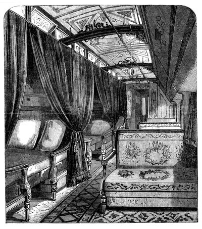 Wagon sypialny Pullman na Union Pacific Railroad, c1869 autorstwa Unbekannt