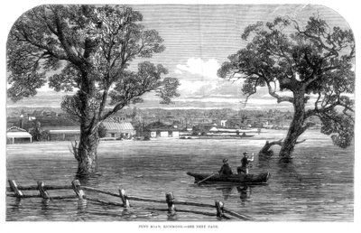Punt Road, Richmond – powodzie w Melbourne, Australia, 1864 r. autorstwa Unbekannt
