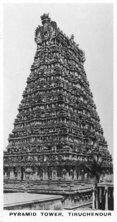 Wieża Piramidy, Tiruchendur, Tamil Nadu, Indie, ok. 1925 r. autorstwa Unbekannt