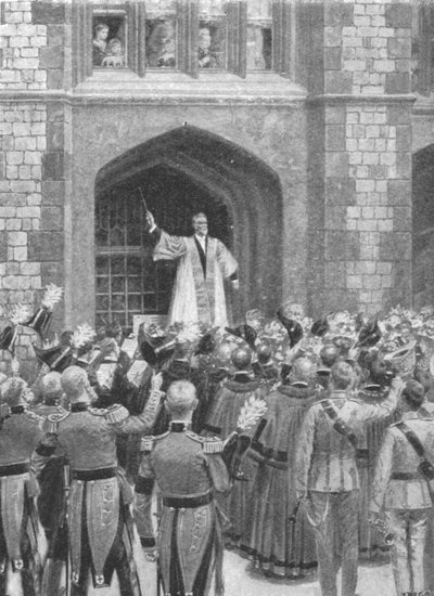 Królowa Wiktoria serenady w Windsorze w poranek jej osiemdziesiątych urodzin... 1899, 1901. autorstwa Unbekannt