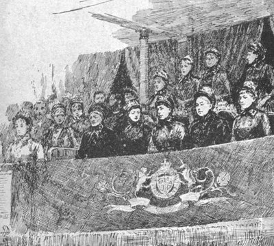 Królowa Wiktoria na przedstawieniu... Mors et Vita w Albert Hall, 1886, 1901. autorstwa Unbekannt