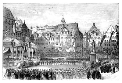 Królowa Wiktoria odsłania pomnik księcia Alberta, Coburg, Niemcy, 1865 autorstwa Unbekannt