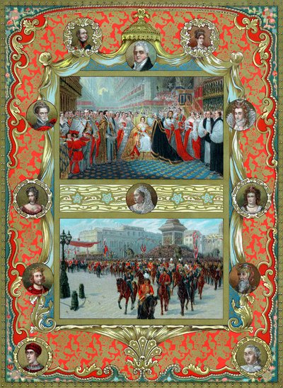 Koronacja królowej Wiktorii, 1837 i Złoty Jubileusz, 1887 autorstwa Unbekannt