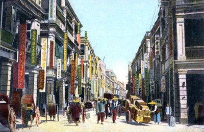 Queens Road Central, Hongkong, Chiny, ok. 1900 autorstwa Unbekannt