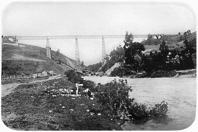 Most kolejowy nad rzeką Malleco, Araukania, 1911 autorstwa Unbekannt