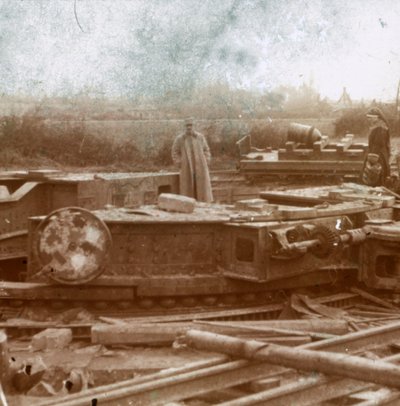 Montaż kolejowy do działa Big Bertha, c1914-c1918 autorstwa Unbekannt