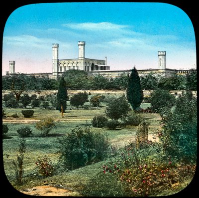 Dworzec kolejowy, z Queens Garden, Delhi, Indie, koniec XIX lub początek XX wieku autorstwa Unbekannt