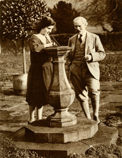 Ramsay MacDonald, pierwszy premier Partii Pracy, w Checkers ze swoją córką, 1924, 1935. autorstwa Unbekannt