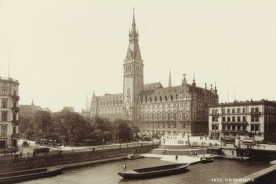 Ratusz w Hamburgu. około 1900 autorstwa Unbekannt