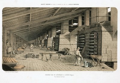 Przetwórstwo surowców, piece metalurgiczne w hucie cynku, St Leonard, Liege, Belgia autorstwa Unbekannt