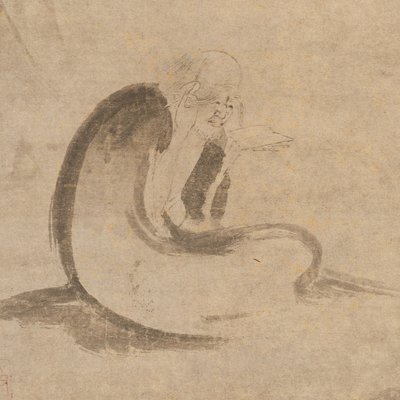 Czytanie Sutry w świetle księżyca, ca. 1332. autorstwa Unbekannt
