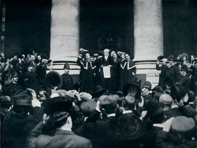 Czytanie Proklamacji wojny przeciwko Turcji z Royal Exchange, Londyn, 1914 autorstwa Unbekannt