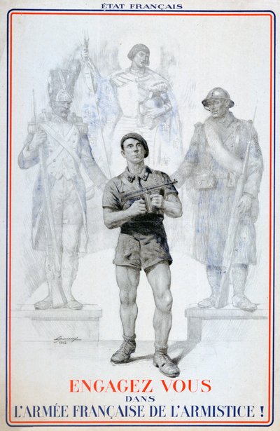 Plakat rekrutacyjny dla francuskiej armii zawieszenia broni, 1940-1942 autorstwa Unbekannt