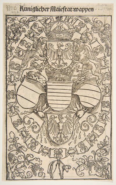Recto: Herb Maksymiliana I jako króla Rzymian, verso: Herb Floriana ..., 1502. autorstwa Unbekannt