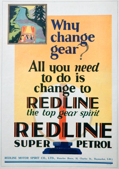 Reklama benzyny Red Line, 1929 autorstwa Unbekannt