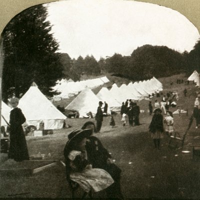 Obóz uchodźców na boisku balowym w parku Golden Gate, 1906. autorstwa Unbekannt