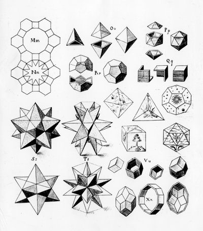 Regularne bryły geometryczne różnych typów, 1619 autorstwa Unbekannt