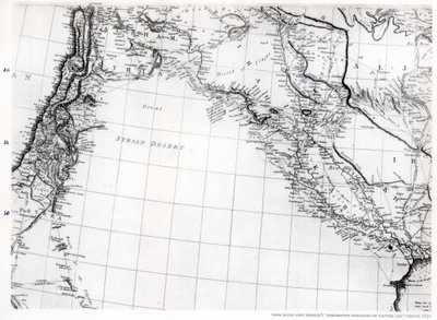 Mapa Rennells pustyni syryjskiej, dat. 1809, opublikowana 1831 1937 autorstwa Unbekannt