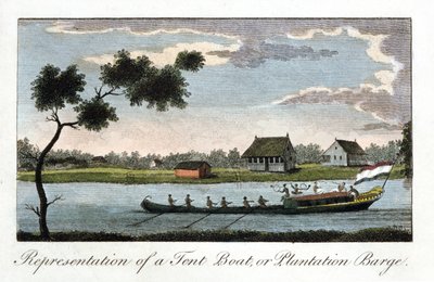 Reprezentacja łodzi namiotowej lub barki plantacyjnej, 1813 autorstwa Unbekannt