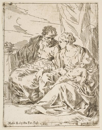 Odpocznij w locie do Egiptu, Maryja trzymająca Dzieciątko Chrystusa, podczas gdy św. 1637-1639 lub później. autorstwa Unbekannt