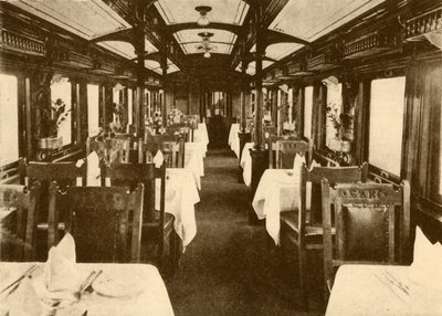 Wagon restauracyjny w pociągu dalekobieżnym, koleje południowoafrykańskie, 1930 r. autorstwa Unbekannt