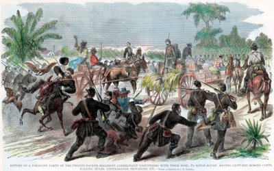 Powrót grupy zbieraczy do Baton Rouge, Luizjana, wojna secesyjna, ok. 1862 r. autorstwa Unbekannt