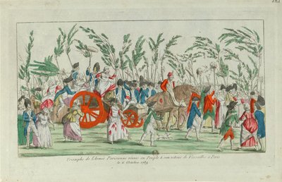 Powrót do domu z październikowego marszu do Wersalu, 1789, 1789. autorstwa Unbekannt