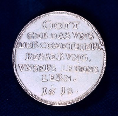 Rewers medalu upamiętniającego błyskotliwą kometę z listopada 1618 r. autorstwa Unbekannt