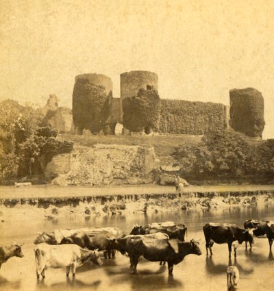 Rhuddlan - Zamek od strony rzeki, ok. 1900. autorstwa Unbekannt