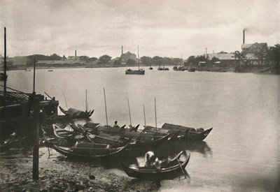 Młyny ryżowe na potoku Poozoondoung, Rangun, 1900. autorstwa Unbekannt