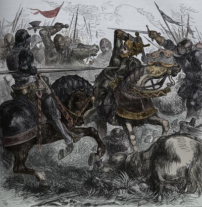 Ryszard III w Bosworth, 22 sierpnia 1485, c1880 autorstwa Unbekannt