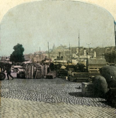 Riddarholmen Quay, Sztokholm, Szwecja, ok. 1900. autorstwa Unbekannt