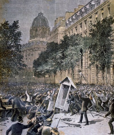 Zamieszki w Paryżu, 1893 autorstwa Unbekannt